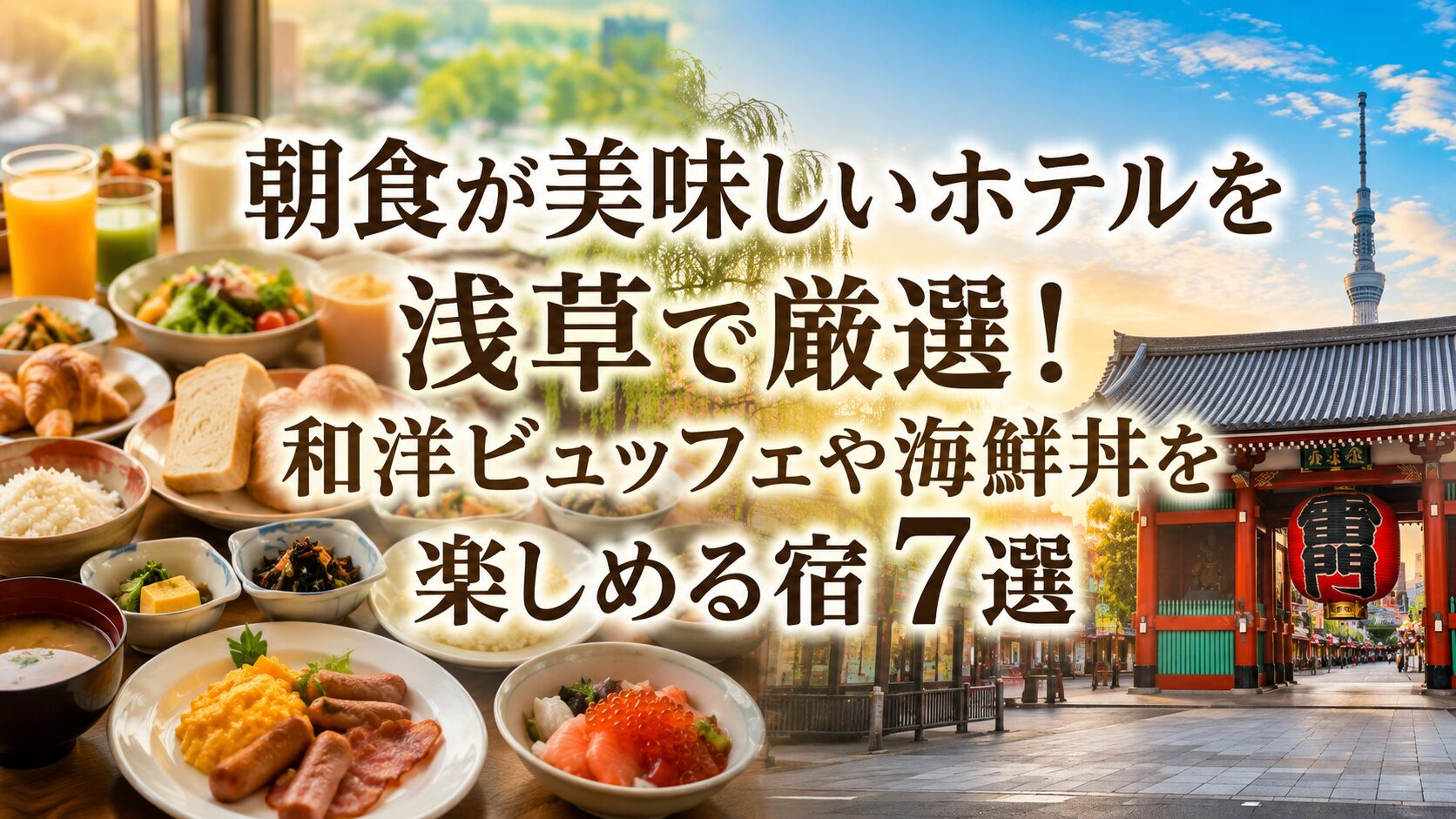 朝食が美味しいホテルを浅草で厳選！和洋ビュッフェや海鮮丼を楽しめる宿7選