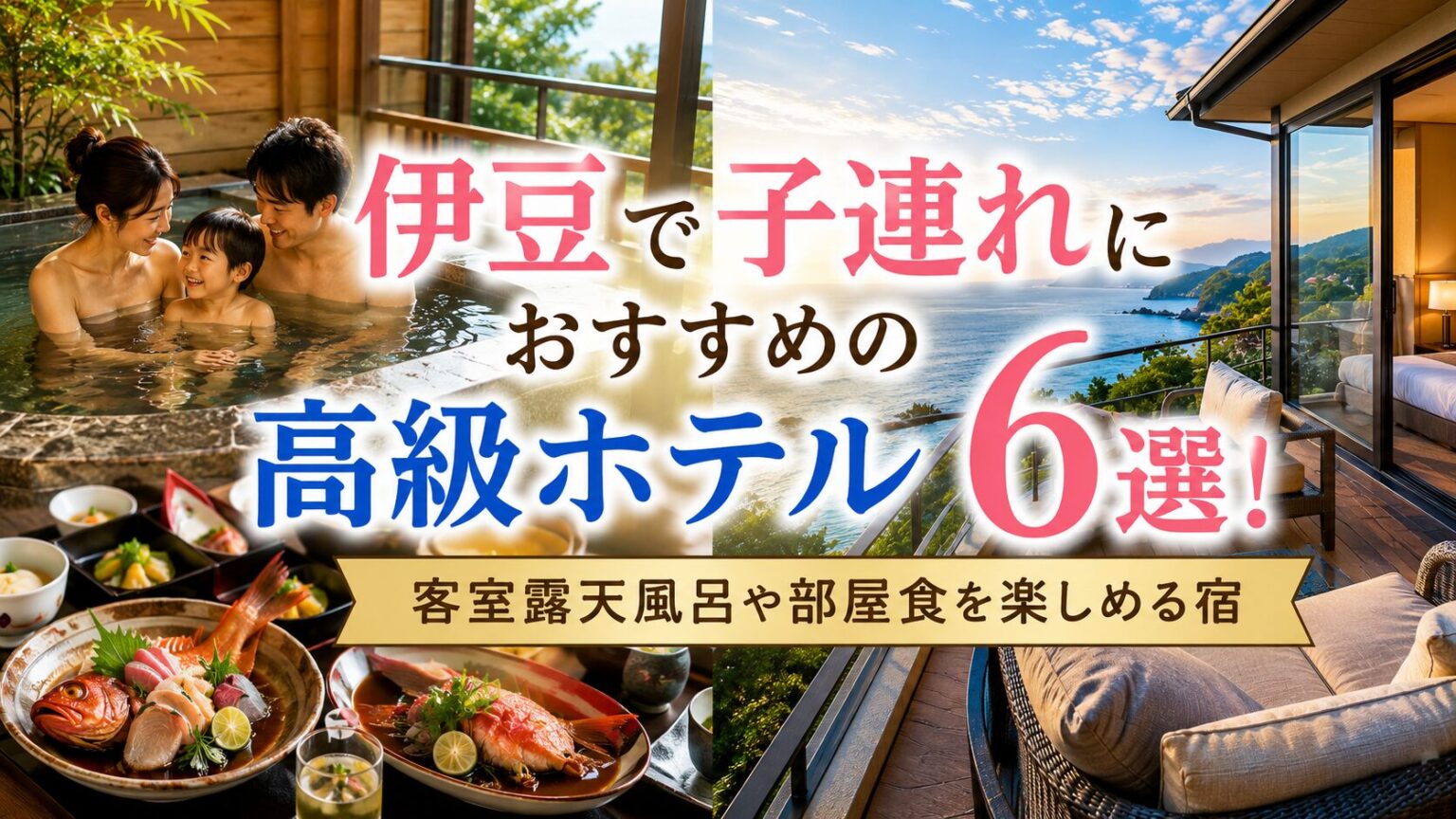 伊豆で子連れにおすすめの高級ホテル6選！客室露天風呂や部屋食を楽しめる宿